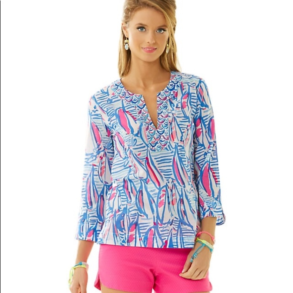 Lilly Pulitzer Amelia Island Tunic Red Right Retur
